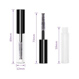 Adecco LLC 5 pcs 4ML Reusable Empty Bottle Tube Container for Eyelash Growth Oil /Mascara with Brush for Home and Travel by Adecco LLC