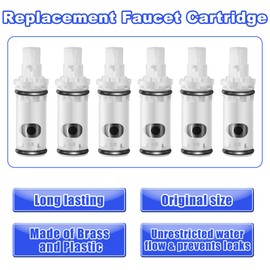 Enhon 6 Pack Faucet Cartridge Replacement Kit Compatible with Moen 1224 1224B Double Handle Faucets and Tub Showers, Durable Brass and Plastic