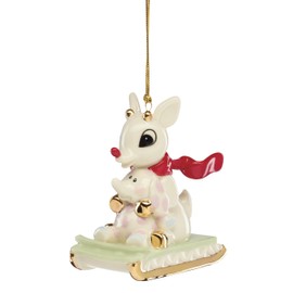 Lenox Ornaments, Rudolph and Misfit Elephant Christmas Ornament, Porcelain with Gold Accents and Hanging Cord for Christmas Tree Decoration, Winter Decorations, Winter Tree Ornaments (1 Piece)