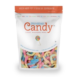 Only Kosher Candy Sour Gummy Worms, Kosher Certified, 2 Pounds