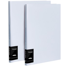 Tuhangcc Binder with Plastic Sleeves 8.5x11"" 20-Pocket - Heavy Duty Art Portfolio Folder with Clear Sheet Protectors,Displays 40Pages, Presentation Book,Document Organizer(Silver-2pack)