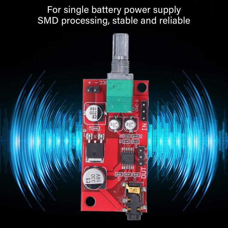 Headphone Preamp Module, Headphone Amplifier Board MAX4410 DC 3-12V 3.5mm