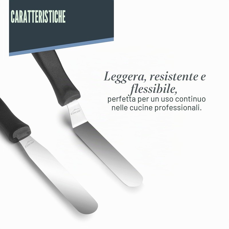 Lacor - 60493 - Set 2 Mini Spatole, Acciaio Inox,