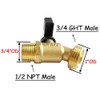 Uenede Brass Garden Hose Bibb Valve, 1/2" NPT MIP Male