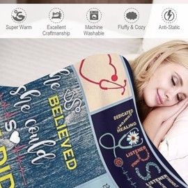 Nurse Throw Blanket Nurse Presents for Women New Nurses Nursing Student School Presens Nurse Practitioner Graduation Appreciation Educator Presens Birthday Christmas Retirement Presents for Nurse