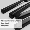 Cubic Black 20-Piece Silverware Set, 18/10 Forged Stainless Steel Flatware,