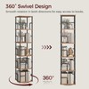 MAHANCRIS 5-Tier Rotating Bookshelf, Freestanding Corner Bookshelf, 360° Spinning Bookcase,