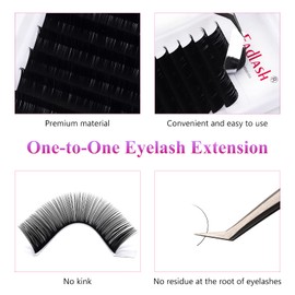 Lash Extensions Regular Volume Lash Mixed Tray 0.05 C Curl 15-20mm Premium Mink Silk Volume Eyelash Extensions Soft Matte Black Salon Use.(0.05-C, 15-20mm Mix)