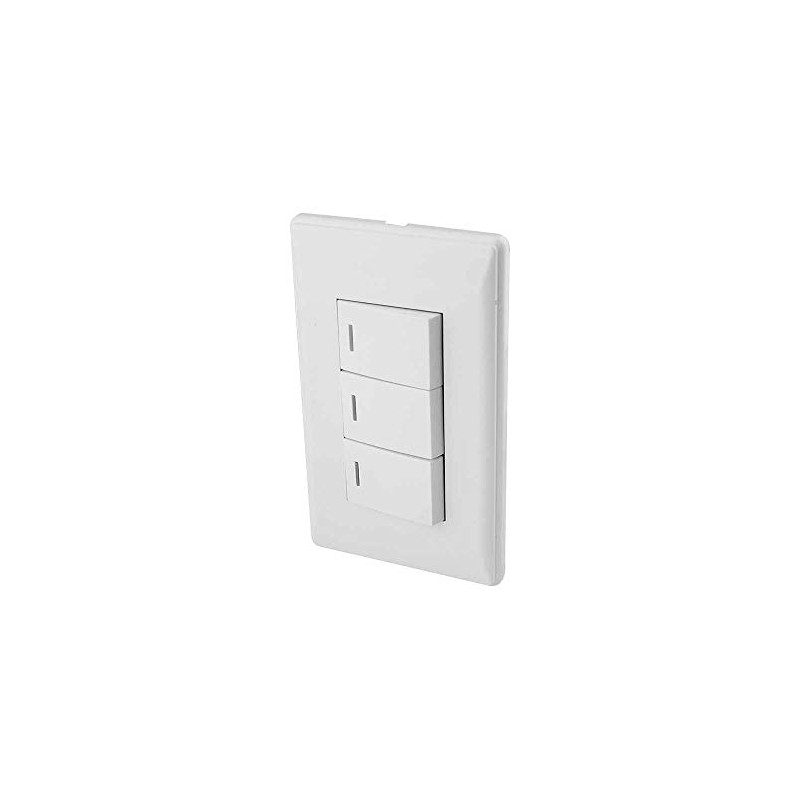 SANELEC, Apagador Triple, Línea Italia, Diseño Simple, Apagadores e Interruptores,