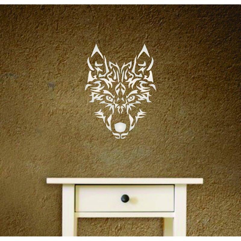 Wolf Stencil, 8.5 x 11 pulgadas, cabeza de lobo ártico