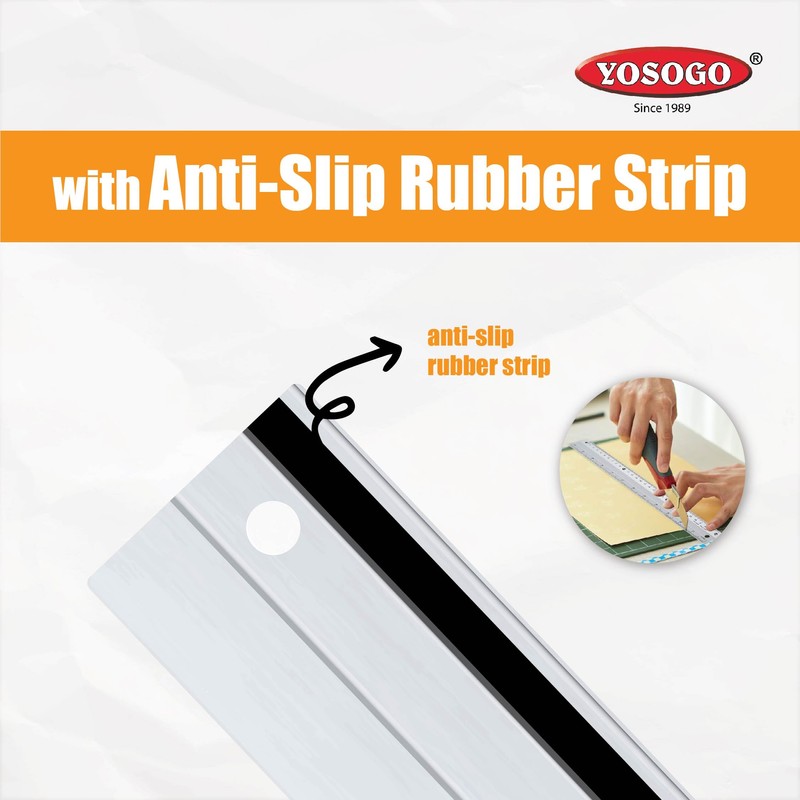 8 Inch Aluminum Non Slip Rulers for Drawing, Set of