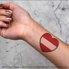 4 x 'Austria Flag Heart' Temporary Tattoos - Water Resistant,