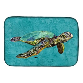 Caroline's Treasures 8659DDM Turtle Dish Drying Mat Absorbent Dish Drying Mat Pad for Kitchen Counter Dish Drainer Mat for Countertop, 14 x 21", Multicolor