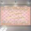 Pink Gold Happy Birthday Backdrop Diamond Sparkle Women Sweet Birthday