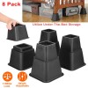 8pcs Adjustable Furniture Risers 500kg 1100lbs Capacity Bed Lifters for
