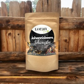 Loran Tee - Black tea with blackcurrant 100g, premium quality, Ceylon tea from Sri Lanka, loose in zip bag, blackcurrant, marigold blossoms and blackcurrant aroma