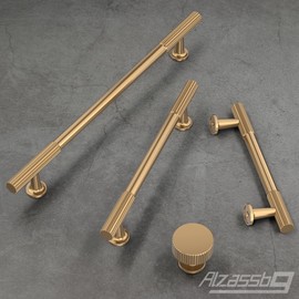 Alzassbg 10 Pack Champagne Bronze Cabinet Pulls, 5 Inch(128mm) Hole Centers Cabinet Handles Kitchen Hardware for Cabinets and Drawers AL3095BRG