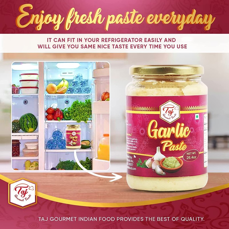 TAJ Garlic Puree | Fresh Garlic Cooking Puree | 300g