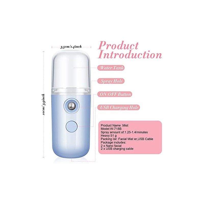Nano Facial Mister 30ml - Mini Humidificador Facial Portátil 2