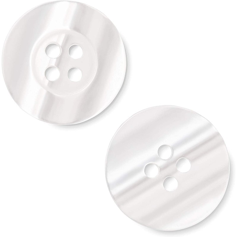 Lab Coat Buttons Clear 0.75in 4-Hole Sewing Buttons Color Clear