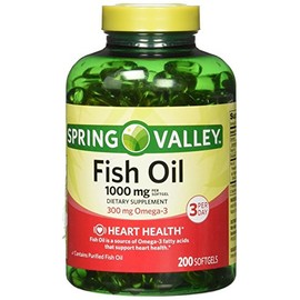 Spring Valley All Natural Fish Oil Heart Health 1000 Mg300 Mg Omega-3 200 Soft Gel by Spring Valley - Producto Original de Alta Calidad, Entrega Rápid