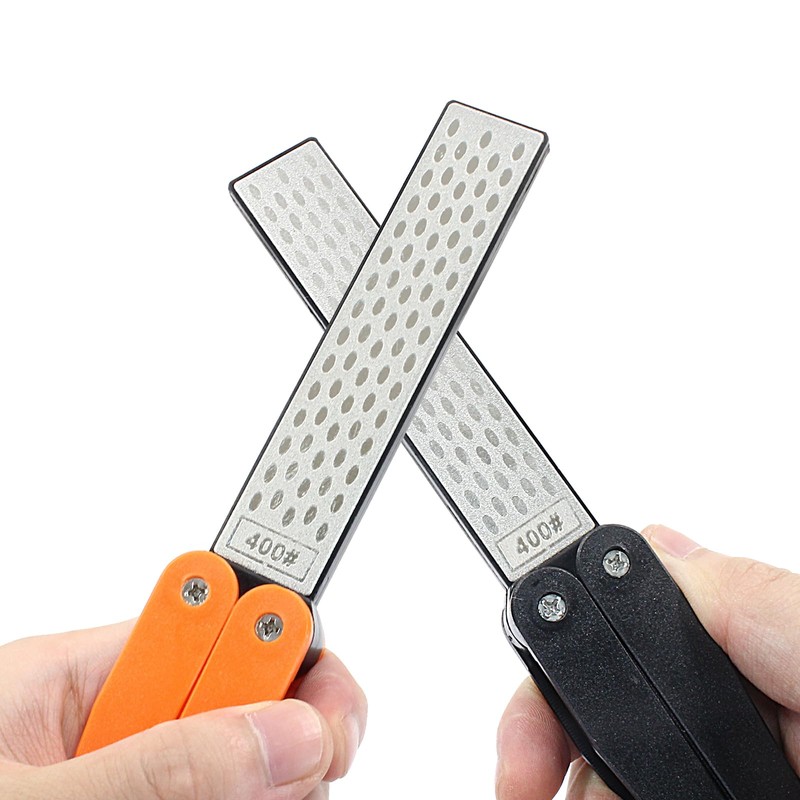 Coufce 2 Pack Double-Sided Diamond Knife Sharpener Portable Folding Pocket