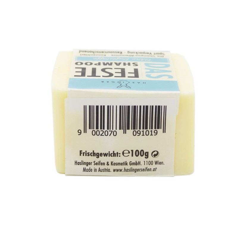 The Solid Shampoo without Fragrances, 100 g, by Haslinger
