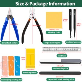 Yauhar 15Pcs Modeler Basic Tools for Gundam, Hobby Building Tools Kit for Model Building Repairing and Fixing