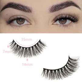 FARRED Fake Lashes Mink Eyelashes Wispy Eye Lash False Natural Eyelash Pestañas 7 Pairs Lashes Pack 8D Short Strip Lashes (A5 | 7-14MM)