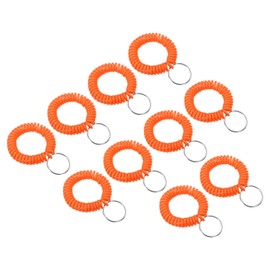PATIKIL Spiral Wrist Coil Keychain, 20 Pack Plastic Stretchable Wristband Wristlet Key Ring Holder for Outdoor Sport Gym Pool Sauna, Orange