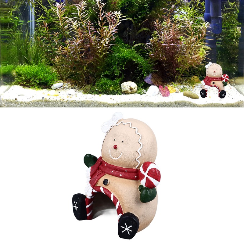 Christmas Aquarium Decoration Multipurpose Landscaping Resin Christmas Fish Tank Ornaments