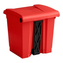 Medical Step-On Trash Can, 8 Gallon, Red, Heavy Duty Plastic, 16W x 16D x 17H inches
