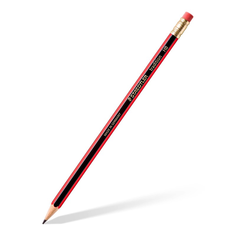 Staedtler Tradition HB Pencils with Eraser Pack of 10 Blister