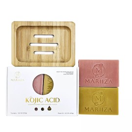 Mariiza Kojic Acid Soap 2-Pack with Turmeric & Rose Oil – 3.5 oz Bars