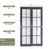 EaseLife 4FT/48in Bypass Double Sliding Pocket Door Hardware Kit,Commercial Grade,Aluminum,Bypassing