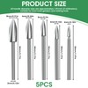5 Pcs Wood Carving Bits for Dremel Rotary Tool HSS