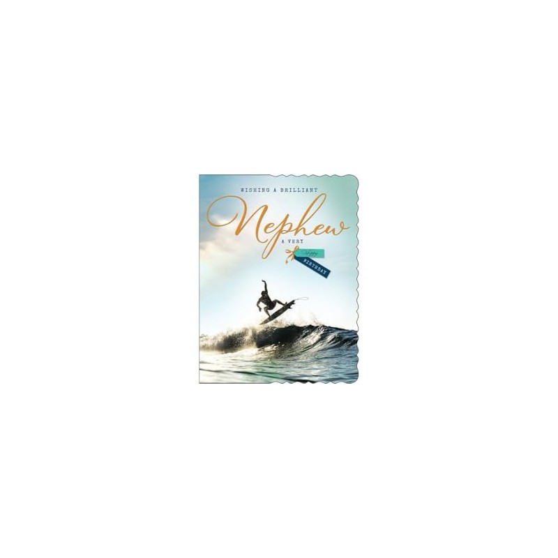Avant Garde Studios Birthday Card Nephew, Surfing - 8 x