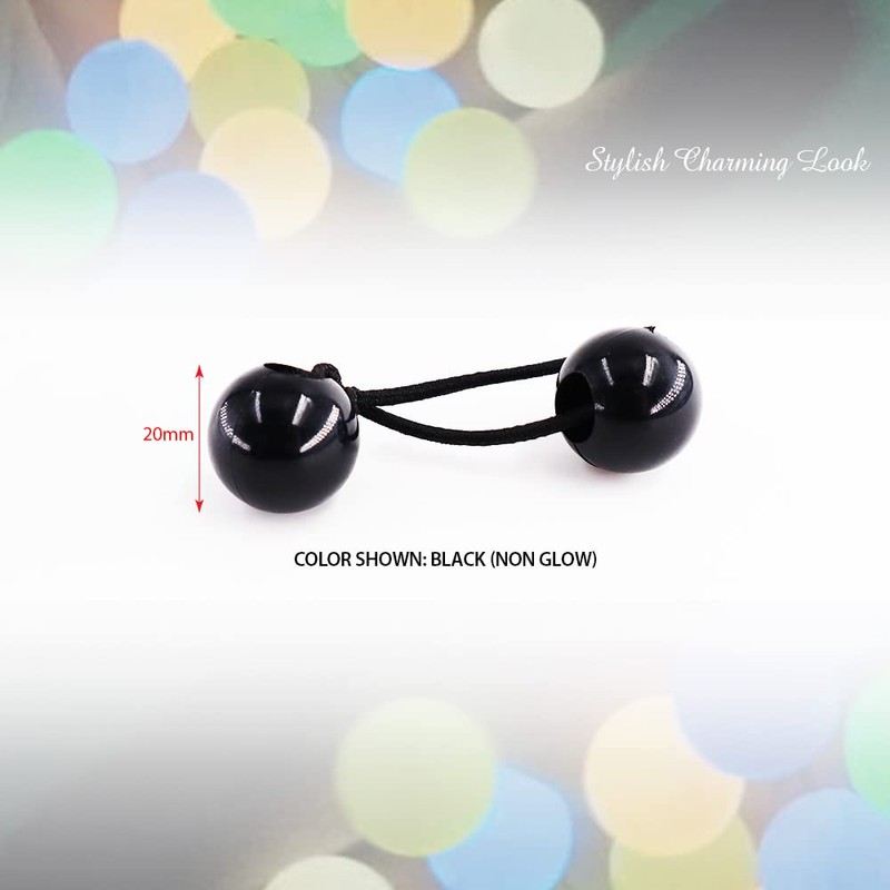 16 Pcs Hair Ties 20mm Ball Bubble Ponytail Holders Glow