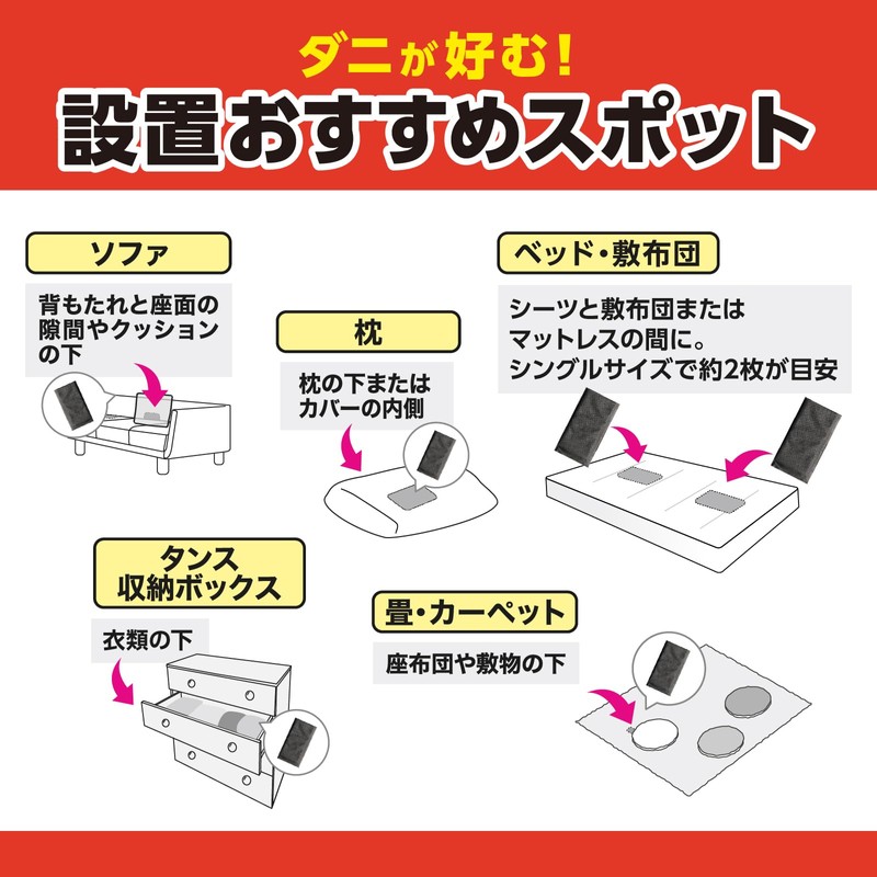 さよならダニー DX（4枚入り）ダニ取りシート ダニ取り ダニ捕り シート ダニとり ダニ取りシート ソファ 布団 枕