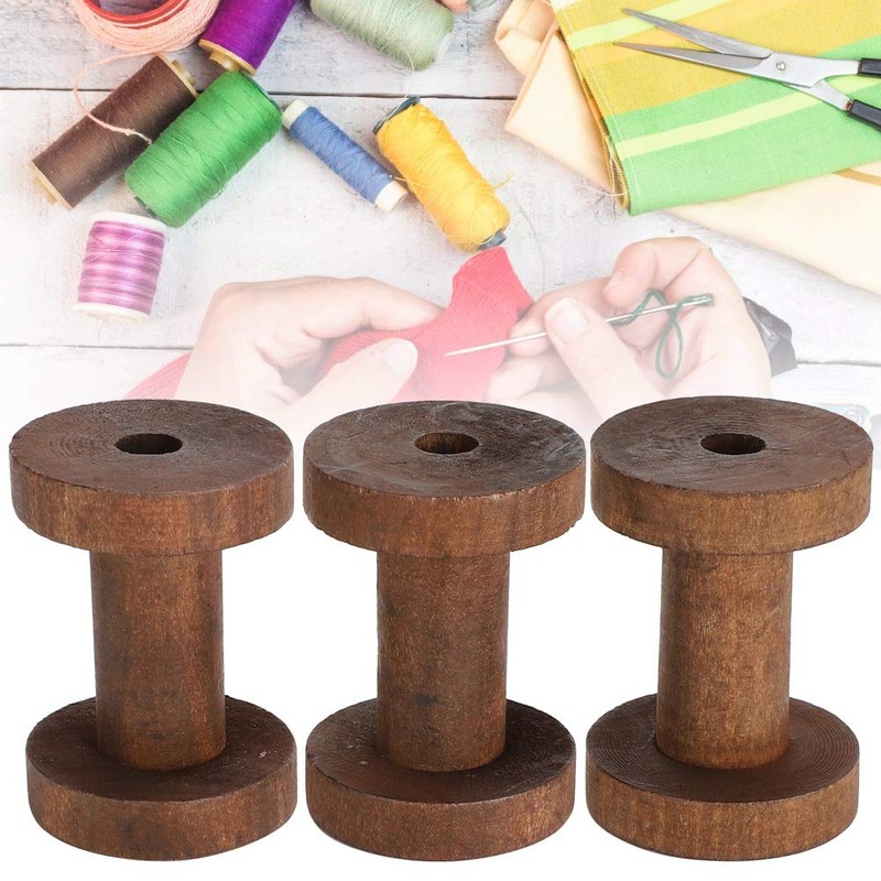 Changor Wooden Bobbins for Crafts, Large Thread, 13 x 8