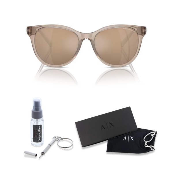 Armani Exchange AX4144SU 83447P 54MM Shiny Transparent Brown/Brown Mirror Gold