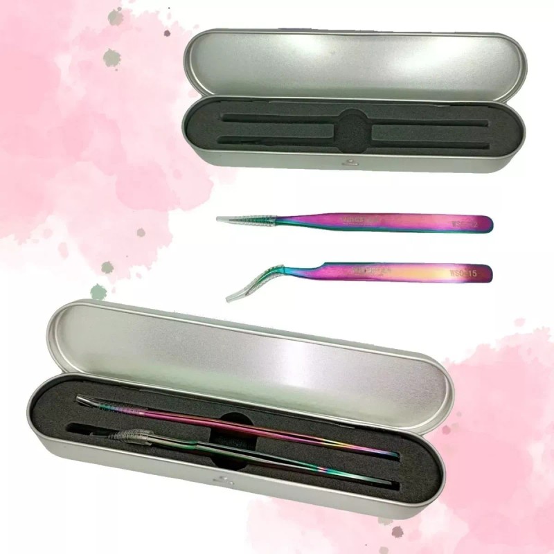Veraly Pinzas Para Extensión De Pestañas Set 2p Mink 1x1