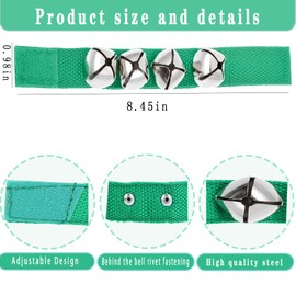 4 PCS Wrist Bells, Percussion Instruments, Jingle Bells Christmas Musical Rhythm Wrist Shaking Percussion Orchestra Rattles, for Party Favors Decorations (Green+Red)