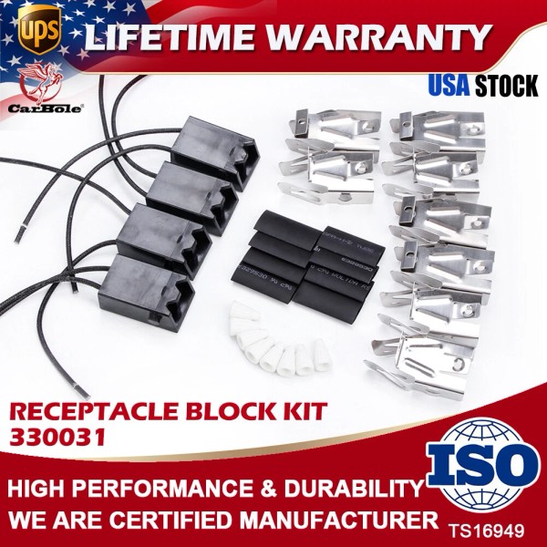 CarBole Universal Range Burner Receptacle Block Kit For 330031 Whirlpool