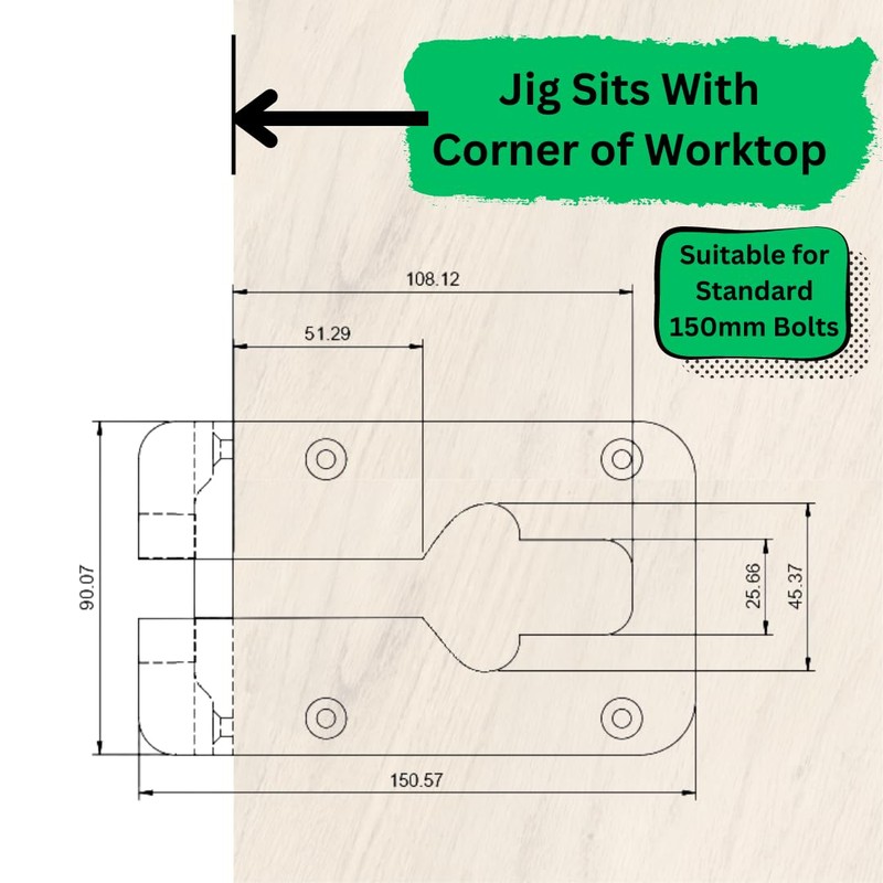 EASYREP Kitchen Worktop Connecting Bolt Router Jig Countertop Work Surface