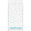 Unique 22543 Plastic Tablecloth-2.13 m x 1.37 m-Dots & Stars