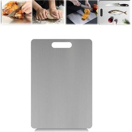Cutting Board, 25 * 15cm Stainless Steel Cutting Board for Kitchen, Double Sided Food Grade Cutting Board, Rust-Proof Hygiene，Perfect for Various Cooking Tasks