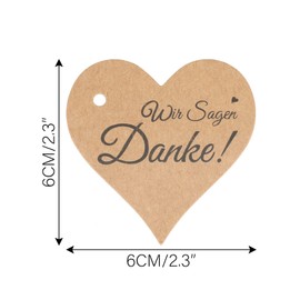 G2PLUS We Say Thank You Pendants, Brown Heart Gift Tags, Pack of 100 Heart Paper Labels with String for Valentine's Day, Wedding Gifts