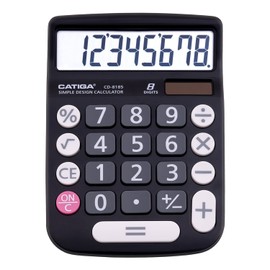 CATIGA Desk CD8185 and Home Style Calculator, 8 Digit LCD Display, Suitable for Office and Move. (Black)
