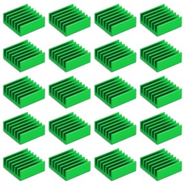 PATIKIL Heatsink 14x14x6mm, 20 Pcs Aluminum Cooler Radiator Heat Sink with Thermal Blue Sticker for Raspberry Pi Chip CPU Power Transistor FET IC Power Amplifier, Green